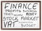 Finance related words on white board