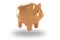 Finance, saving money, pink piggy bank on white background. 3d rendering.