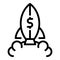 Finance startup icon outline vector. Money work