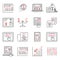 Finance and stock line icons, investment strategy linear signs vector