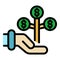 Finance support icon color outline vector