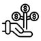 Finance support icon, outline style