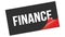 FINANCE text on black red sticker stamp