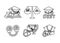 Finance. Vector illustration set of icons seizure of property, foreclosure