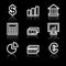 Finance white contour web icons