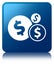 Finances dollar sign icon blue square button