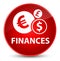 Finances (euro sign) elegant red round button