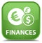 Finances (euro sign) special soft green square button