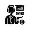 Financial activities black glyph icon