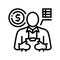 financial advisor line icon vector illustration