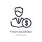 financial advisor outline icon. isolated line vector illustration from professions collection. editable thin stroke financial