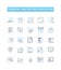 Financial analysis and forecasting vector line icons set. Financial, Analysis, Forecasting, Investment, Ratios