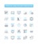 Financial analysis and forecasting vector line icons set. Financial, Analysis, Forecasting, Investment, Ratios