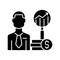 Financial analyst black glyph icon