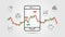 Financial analytics app vector illustration