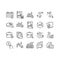 Financial Analytics and Market Trading Related Vector Line Icons.