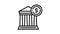 financial building bank line icon animation