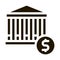 Financial Building And Dollar Coin glyph icon