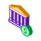 Financial Building And Dollar Coin isometric icon