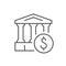 Financial building line outline icon