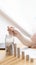 Financial businesswoman with coins put in a jar