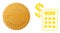Financial Calculator Icon Mosaic of Gold Items and Metal Let`S Deal Seal