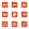 Financial capacity icons set, grunge style