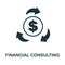 Financial Consulting flat icon. Colored element sign from finance management collection. Flat Financial Consulting icon