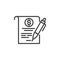Financial contract signing line icon