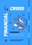 Financial crisis isometric web banner, sales drop