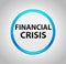 Financial Crisis Round Blue Push Button