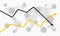 Financial crisis in the world. Coronavirus crisis. Downward graph breaks the Upward graph with viruses and the world map in backgr