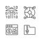 Financial data mining linear perfect pixel icons set