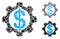 Financial development gear Mosaic Icon of Trembly Parts