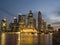 Financial District Singapore: skyline at night