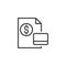 Financial document and credit card outline icon