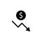 financial downgrade schedule icon. Element of web icon for mobile concept and web apps. Glyph financial downgrade schedule icon