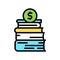 financial educational books color icon vector illustration