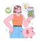 Financial Empowerment concept. Flat vector illustration