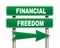 Financial freedom green road sign