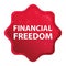Financial Freedom misty rose red starburst sticker button