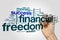 Financial freedom word cloud concept on grey background