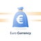 Financial fund, money sack, euro currency bag, fast loan, easy cash