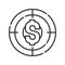 Financial goal black line icon. Investment planning. Pictogram for web page, mobile app, promo. UI UX GUI design element. Editable