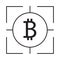 Financial goal icon with bitcoin in target vector