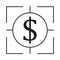 Financial goal icon with dollar in target vector