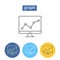 Financial graph outline icons set.