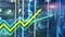 Financial growth arrows graph. Investment and trading concept