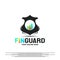 Financial guard logo design with charts concept. business shield -vector