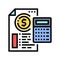 financial guidance color icon vector illustration